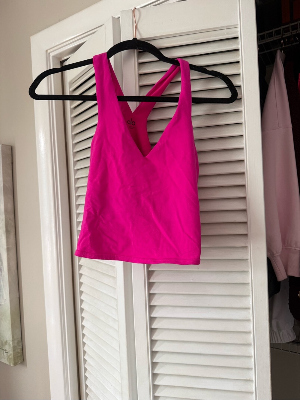 ALO Yoga V-Neck Racerback Tank in Hot Pink